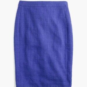 J. Crew Royal Blue Tweed Fringe Pencil Skirt Size 10